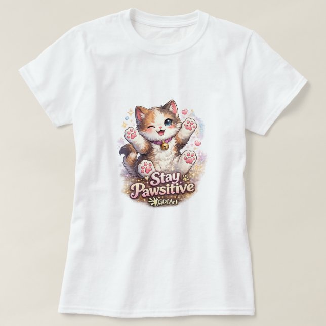 T-shirt Restez Pawsitif  (Design devant)