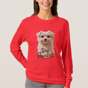 T-shirt Restez Pawsitive – Amoureux des Chiens Mignon et M