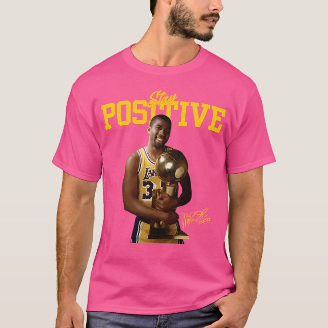 T-shirt Restez positif Magic Johnson Signature (Devant)