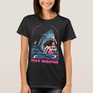 T-shirt Restez Positive Shark Beach