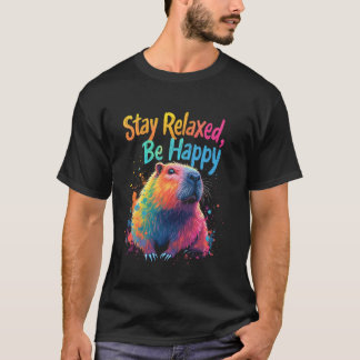 T-shirt Restez Relaxé, Soyez Heureux motif de relaxation