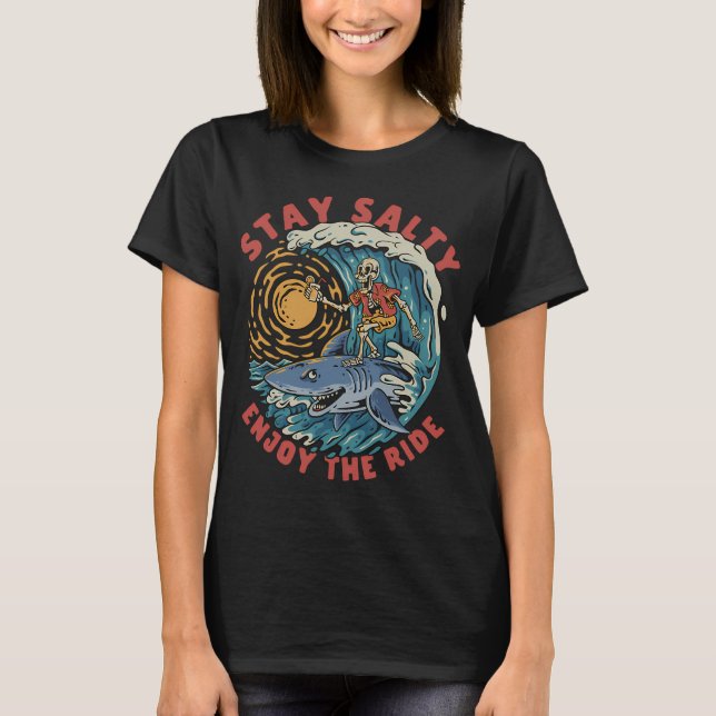 T-shirt Restez salés, profitez du trajet (Devant)