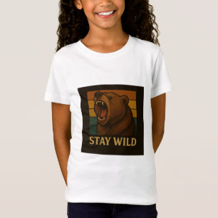 T-Shirt Restez sauvage Graphique animal Vintage pour l'amo