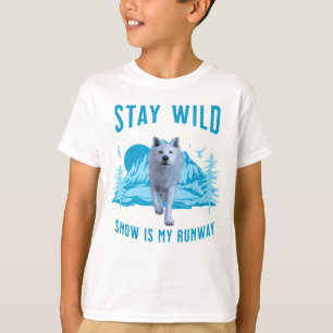 T-shirt Restez sauvage Loup de l'Arctique