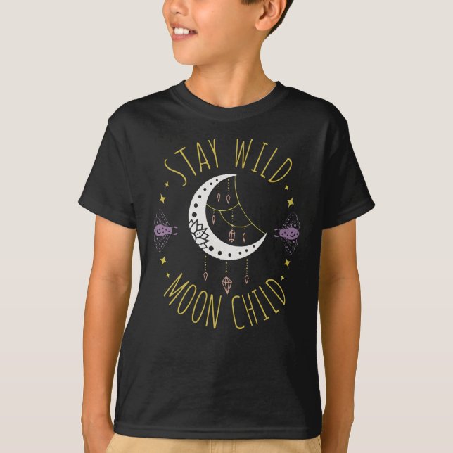 T-shirt Restez sauvage Lune Enfant (Devant)
