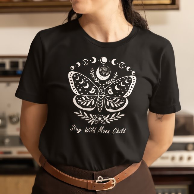 T-shirt Restez sauvage Lune Enfant Papillon Mystique (Créateur téléchargé)