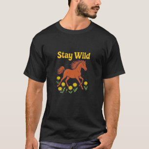 T-shirt Restez Sauvages Chevaux Sauvages Nature
