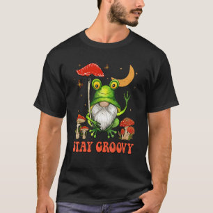 T-shirt Restez Super Cute Frog Gnome Champignons Hippie le