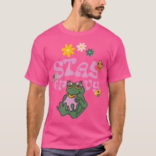 T-shirt Restez Super Disko Party Hippie Frog