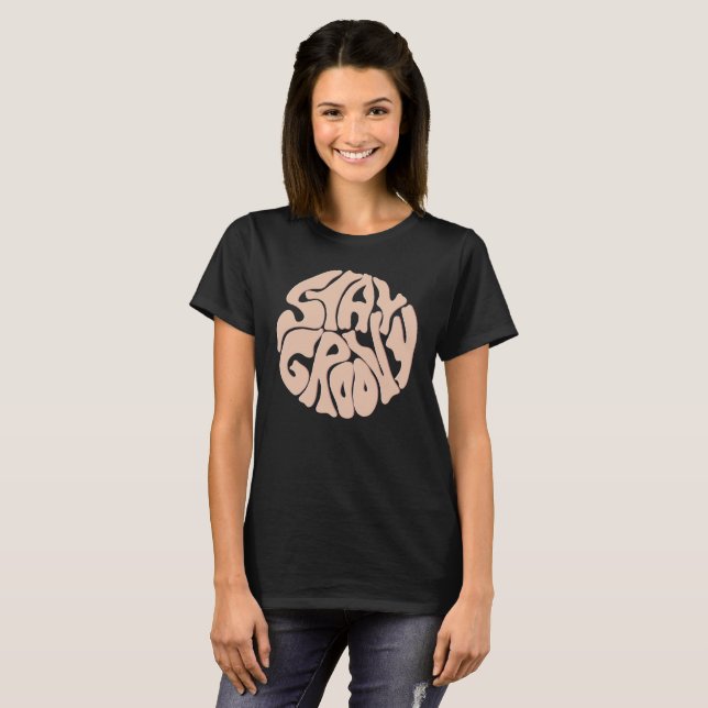 T-shirt Restez Super Retro Beige (Devant entier)