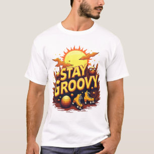 T-shirt Restez Super Retro les années 70 Disco Roller Skat