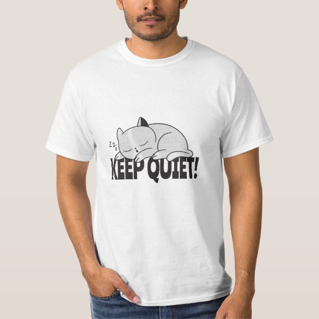T-shirt Restez tranquille Lazy endormi chat (Devant)