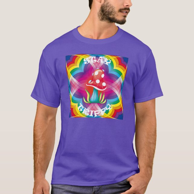 T-shirt Restez Trippy Psychedelic Champhroom (Devant)
