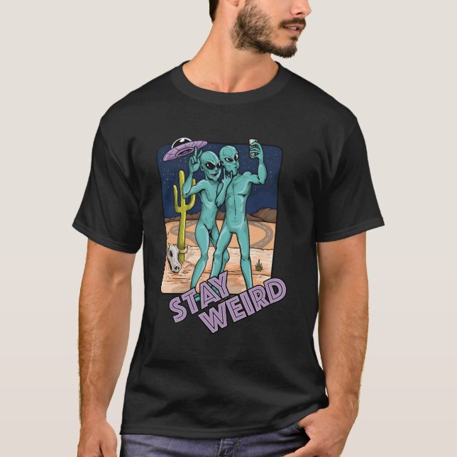 T-shirt Restez un Alien Alien Alien (Devant)