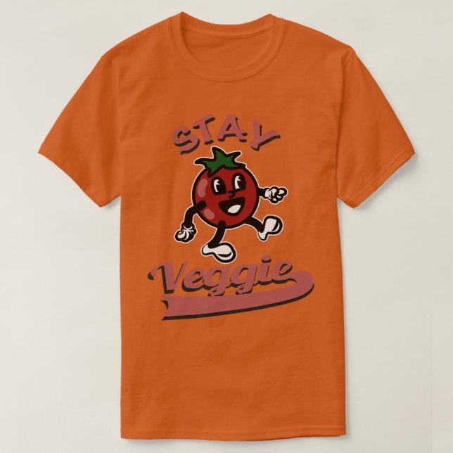 T-shirt Restez Veggie Tomato toon rétro (Design devant)