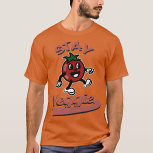 T-shirt Restez Veggie Tomato toon rétro