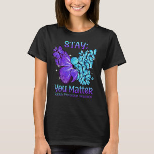 T-shirt Restez votre matière Butterfly Semicolon Suicide A