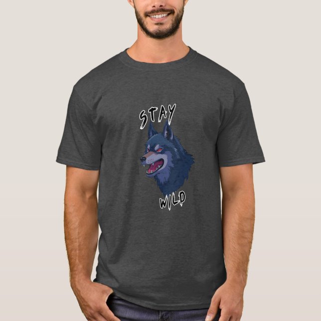 T-shirt Restez Wild Bold Wolf Spirit (Devant)