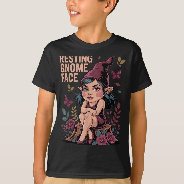 T-shirt Resting Gnome Face Cute Funny Christmas Kawaii Car (Devant)