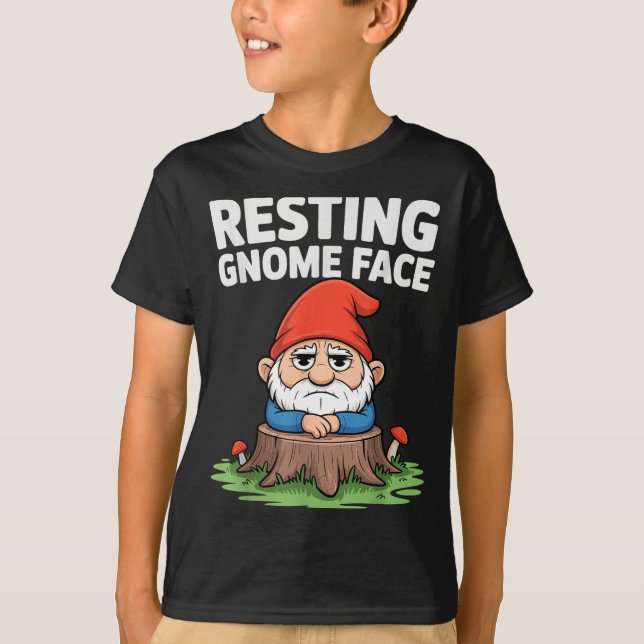 T-shirt Resting Gnome Face Cute Funny Christmas Kawaii Car (Devant)
