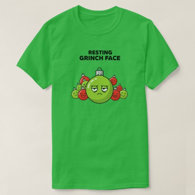 T-shirt Resting Grinch Face Christmas Ornament  (Design devant)