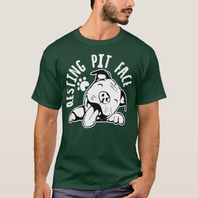 T-shirt Resting Pit Face  Funny Dog shirt Pitbull Meme (Devant)