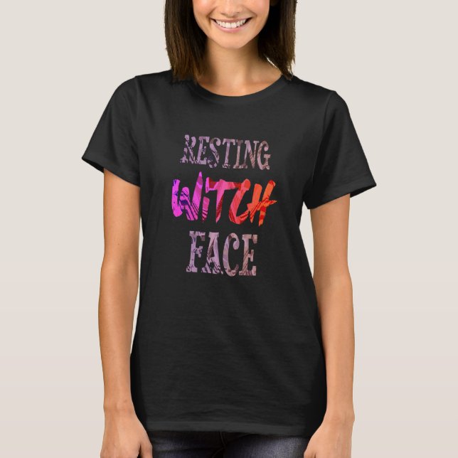 T-shirt Resting witch Face Costume Halloween Meme (Devant)