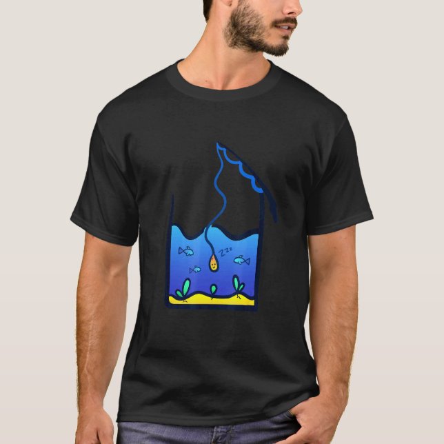 T-shirt Résumé Océanique de Ver de Pêche Mignon (Devant)