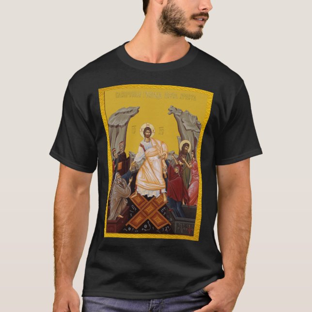 T-shirt Résurrection du Christ ami d'icône orthodoxe serbe (Devant)