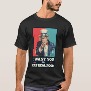 T-shirt Rétablir la santé américaine Manger de la vraie no