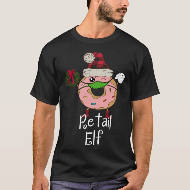 T-shirt Retail Elf Quarantine Christmas Elf  Donut 2020 Me (Devant)