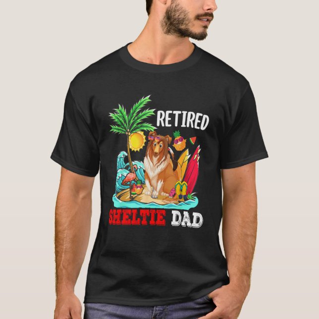 T-shirt Retied Sheltie Dad Costume Retirement  Dog Owner (Devant)