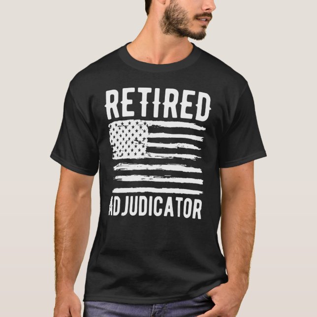 T-shirt Retired Adjudicator Profession American Flag (Devant)