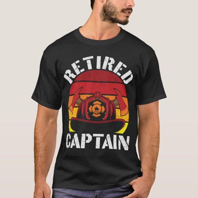 T-shirt Retired American Firefighter Captain (Devant)