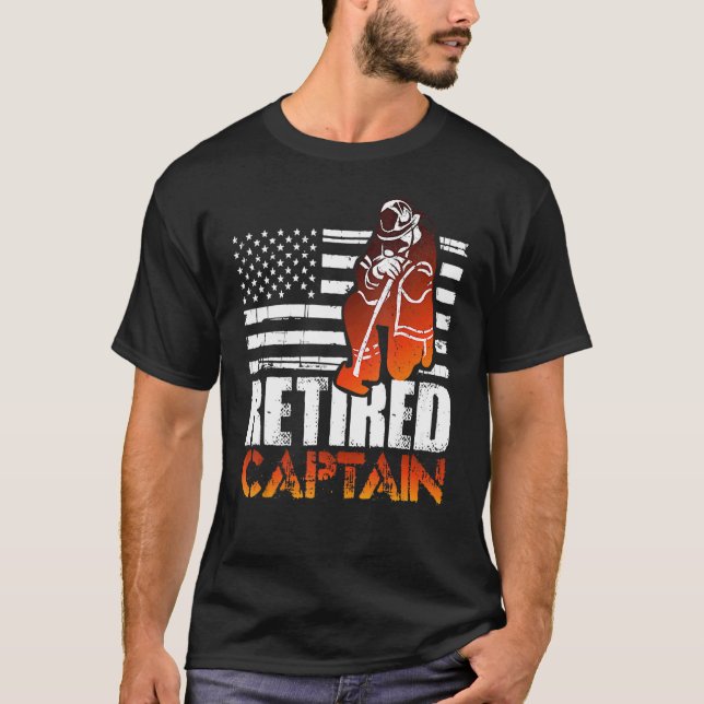 T-shirt Retired American Firefighter Captain Retirement (Devant)