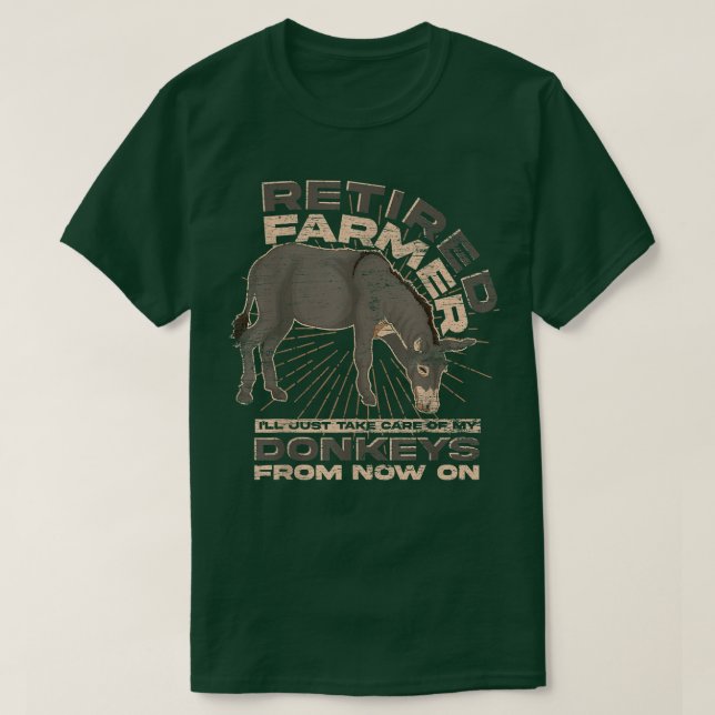 T-shirt Retired Farmer Farm Animal Retirement Funny Donkey (Design devant)