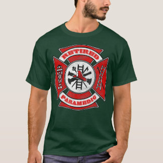 T-shirt Retired Fire Paramedic Firefighter Red Maltese
