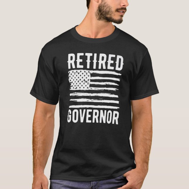 T-shirt Retired Governor Profession American Flag Premium (Devant)