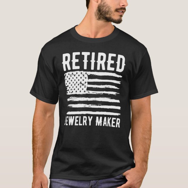 T-shirt Retired Jewelry Maker Profession American Flag (Devant)