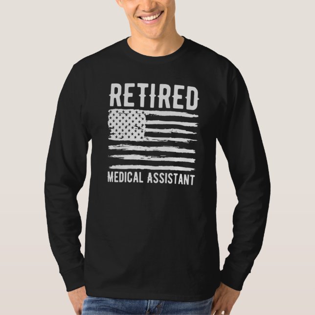 T-shirt Retired Medical Assistant Profession American Flag (Devant)