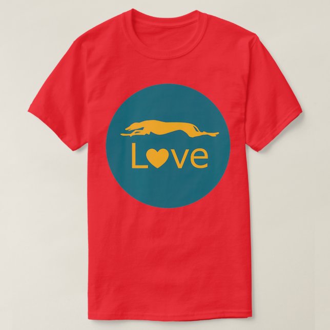 T-shirt Retired Racing Greyhound Love  (Design devant)