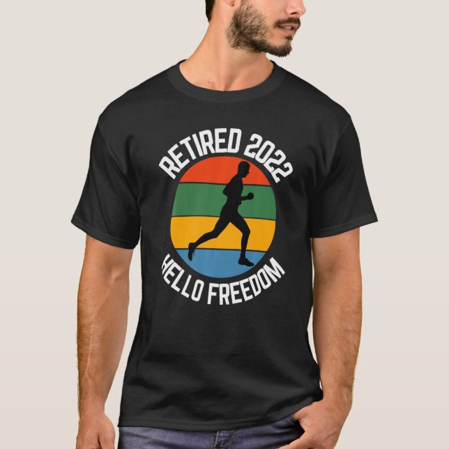 T-shirt Retired Runner 2022 Hello Freedom Running (Devant)