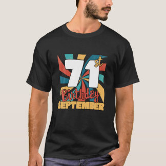 T-shirt Reto 71E Anniversaire, 71 Ans Né En Septembre