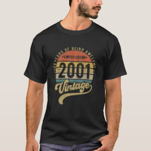 T-shirt Reto Vintage 20E Anniversaire, 2001 Edition Limité