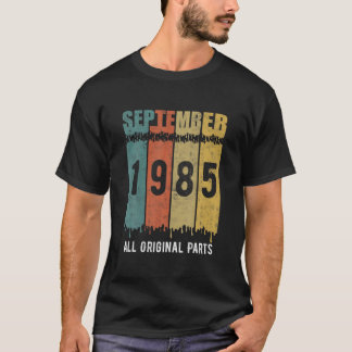 T-shirt Reto Vintage 35E Anniversaire Tee, Né En Septembre