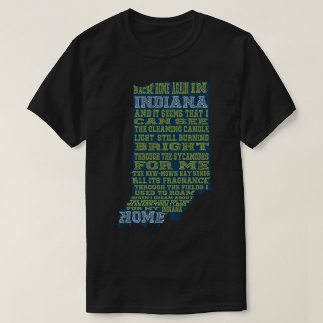 T-shirt Retour à la maison en Indiana (Design devant)