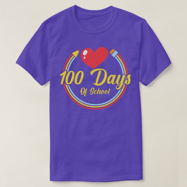 T-shirt Retour À L'École 100 Jour De L'École (265) (Design devant)