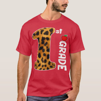 T-shirt Retour À L'École 1Er Grade Leopard Pour La Stitude