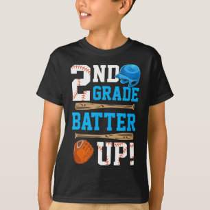 T-shirt Retour à l'école 2e année Battez le baseball en pr