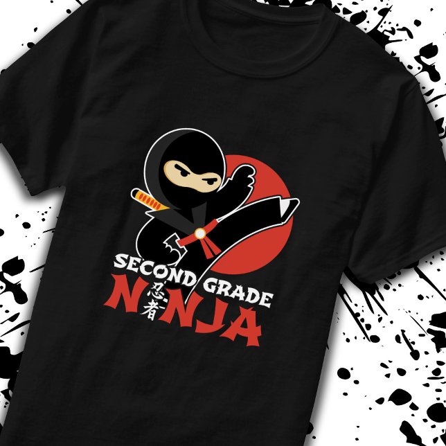 T-shirt Retour À L'École - 2e Année - Deuxième Année Ninja (Créateur téléchargé)